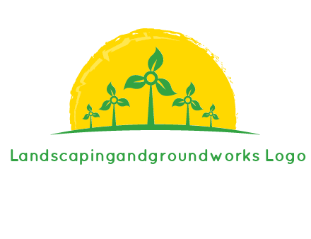 leaves wind turbine logo