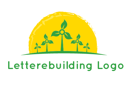 leaves wind turbine logo