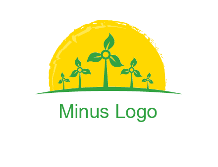 leaves wind turbine logo