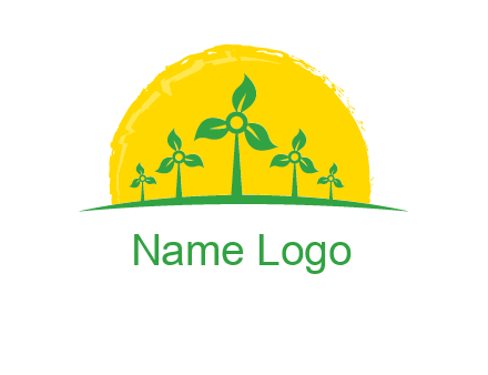 leaves wind turbine logo