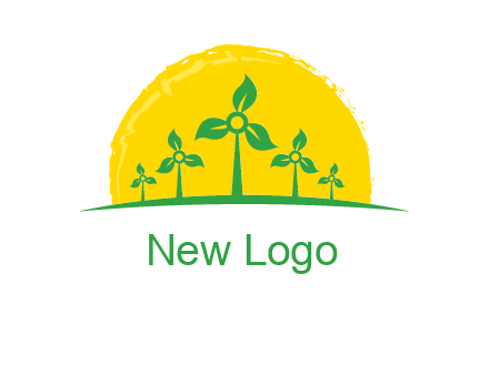 leaves wind turbine logo