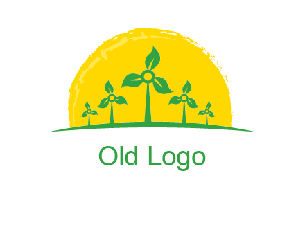 leaves wind turbine logo