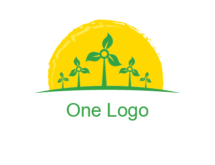 leaves wind turbine logo