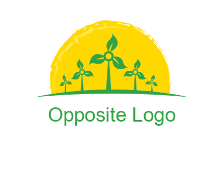 leaves wind turbine logo