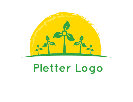 leaves wind turbine logo