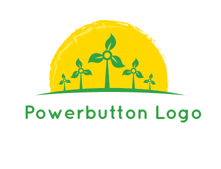 leaves wind turbine logo