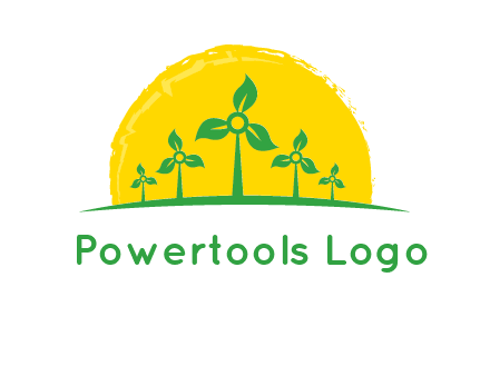 leaves wind turbine logo