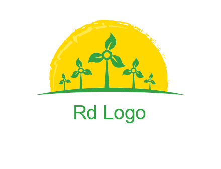 leaves wind turbine logo