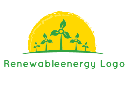 leaves wind turbine logo