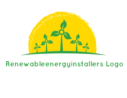 leaves wind turbine logo