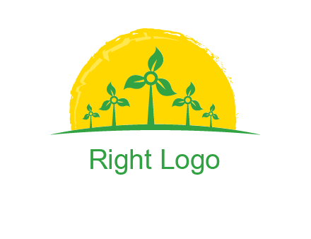 leaves wind turbine logo