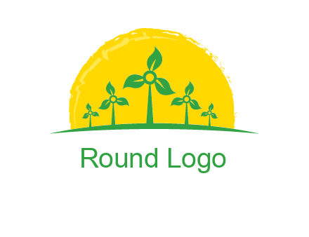 leaves wind turbine logo