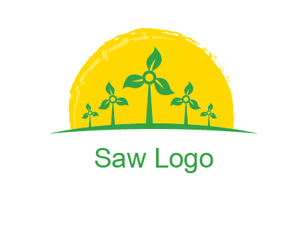 leaves wind turbine logo
