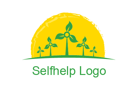 leaves wind turbine logo