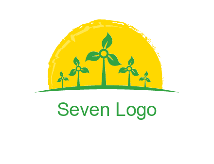 leaves wind turbine logo
