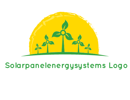 leaves wind turbine logo