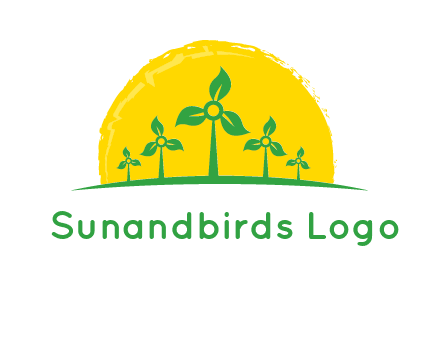 leaves wind turbine logo