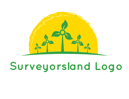 leaves wind turbine logo