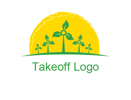 leaves wind turbine logo