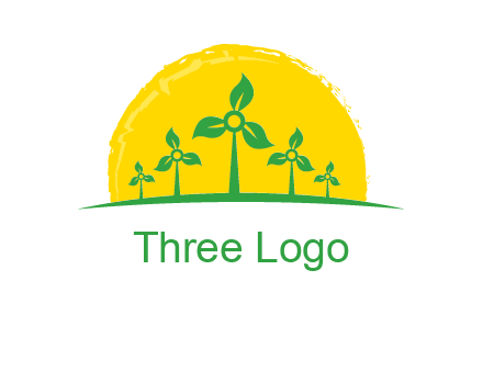 leaves wind turbine logo