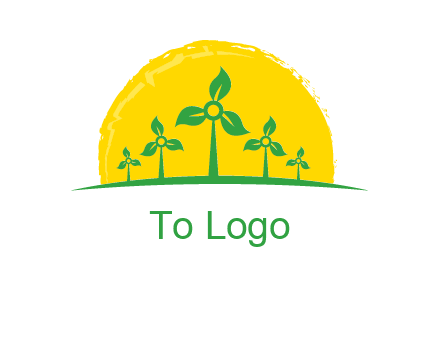 leaves wind turbine logo