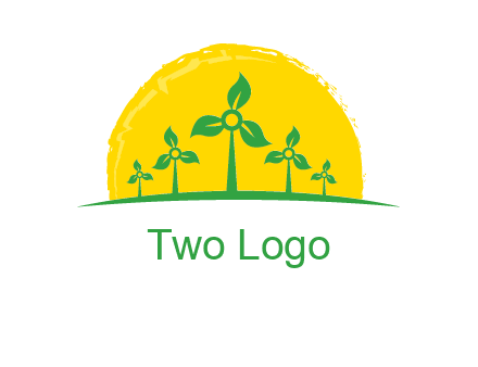 leaves wind turbine logo