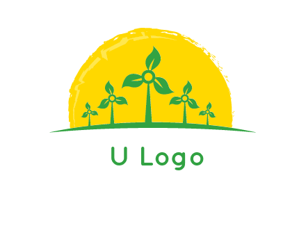 leaves wind turbine logo