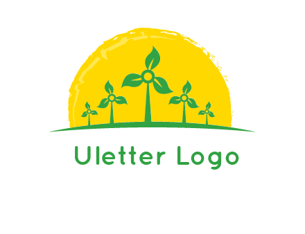 leaves wind turbine logo