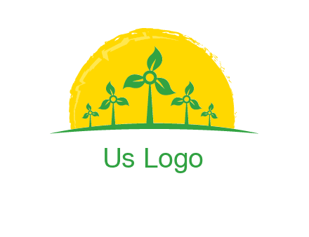 leaves wind turbine logo