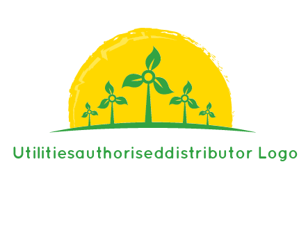 leaves wind turbine logo