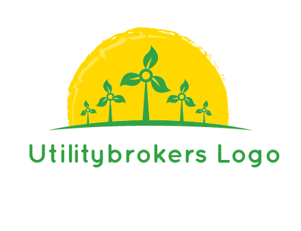leaves wind turbine logo