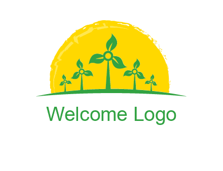 leaves wind turbine logo