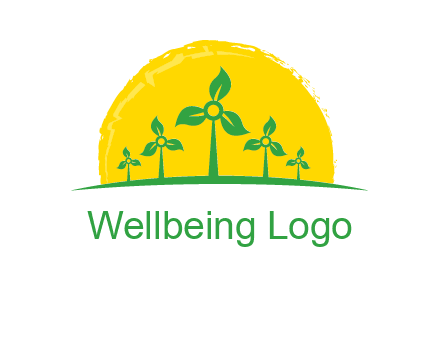 leaves wind turbine logo
