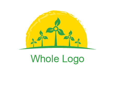 leaves wind turbine logo
