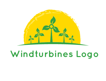 leaves wind turbine logo