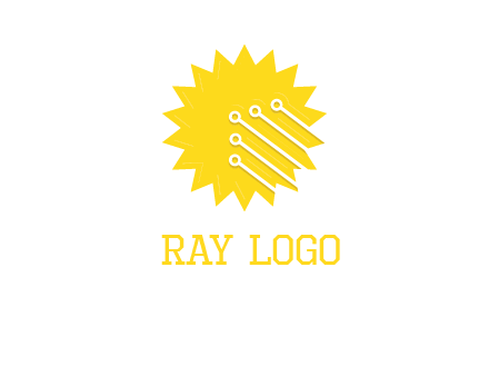 circuit lines on sun logo