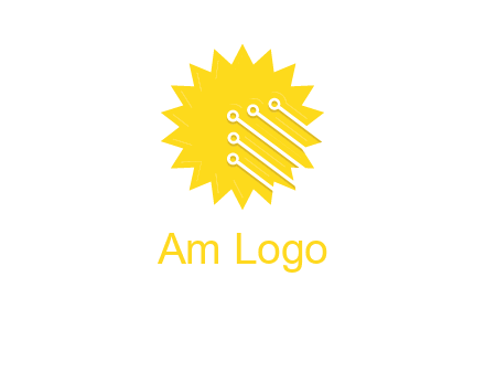 circuit lines on sun logo