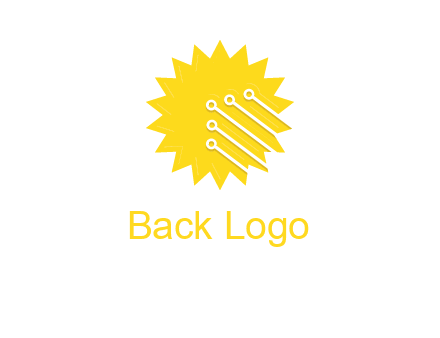 circuit lines on sun logo