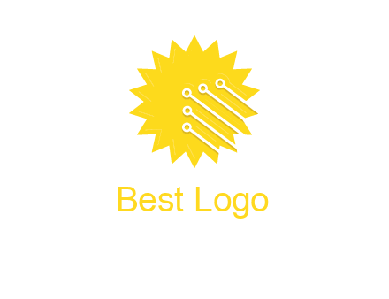 circuit lines on sun logo