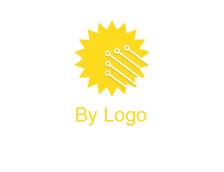 circuit lines on sun logo