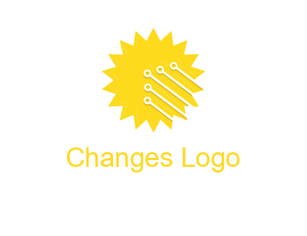 circuit lines on sun logo
