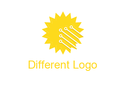 circuit lines on sun logo