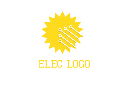 circuit lines on sun logo