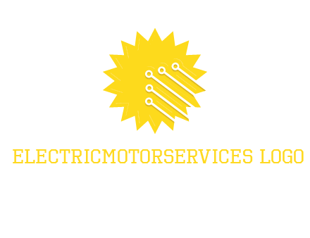 circuit lines on sun logo