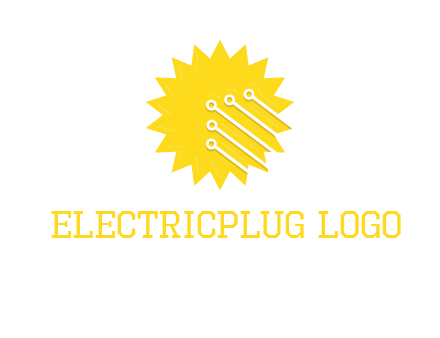 circuit lines on sun logo