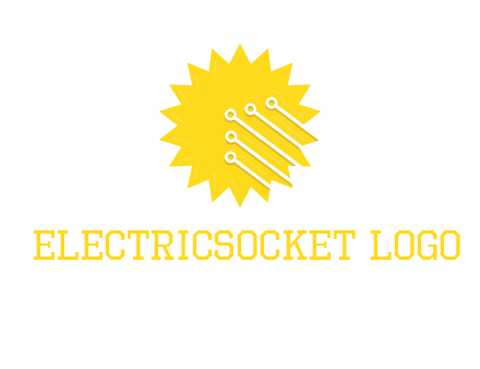 circuit lines on sun logo