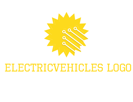 circuit lines on sun logo