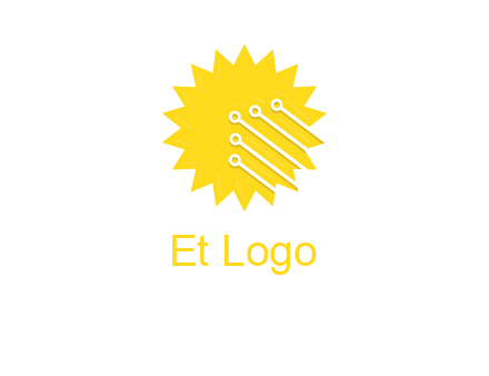 circuit lines on sun logo