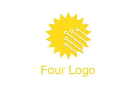 circuit lines on sun logo