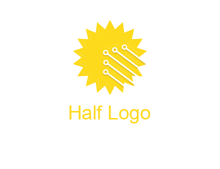 circuit lines on sun logo